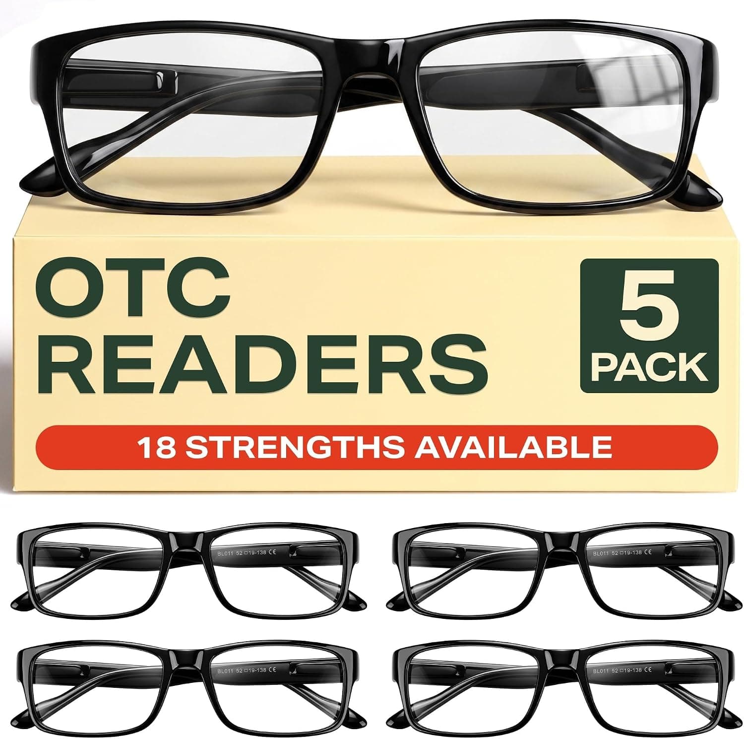 Gaoye 1.5 Gafas de lectura profesionales para todo el día - Lectores de computadora con protección contra luz azul - Paquete económico