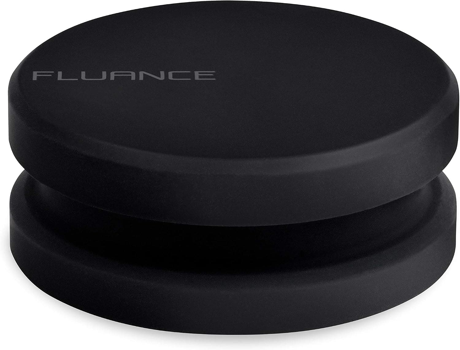 Fluance HiFi - Estabilizador de peso para discos de vinilo de alta masa, 760 gramos, accesorio para tocadiscos LP de acero con revestimiento de goma antiresonancia y almohadilla protectora de terciopelo para amortiguación de vibraciones (RW03)