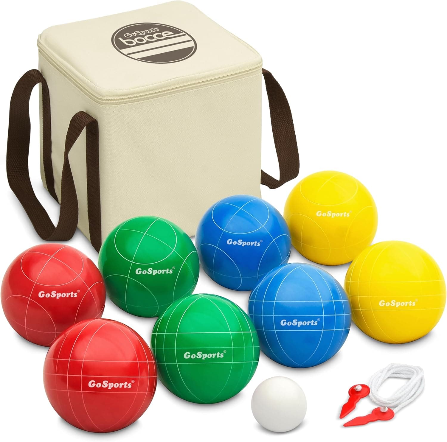 Juegos de bolas de bochas GoSports de 90 mm - Juego de césped para exteriores - Compuesto o resina