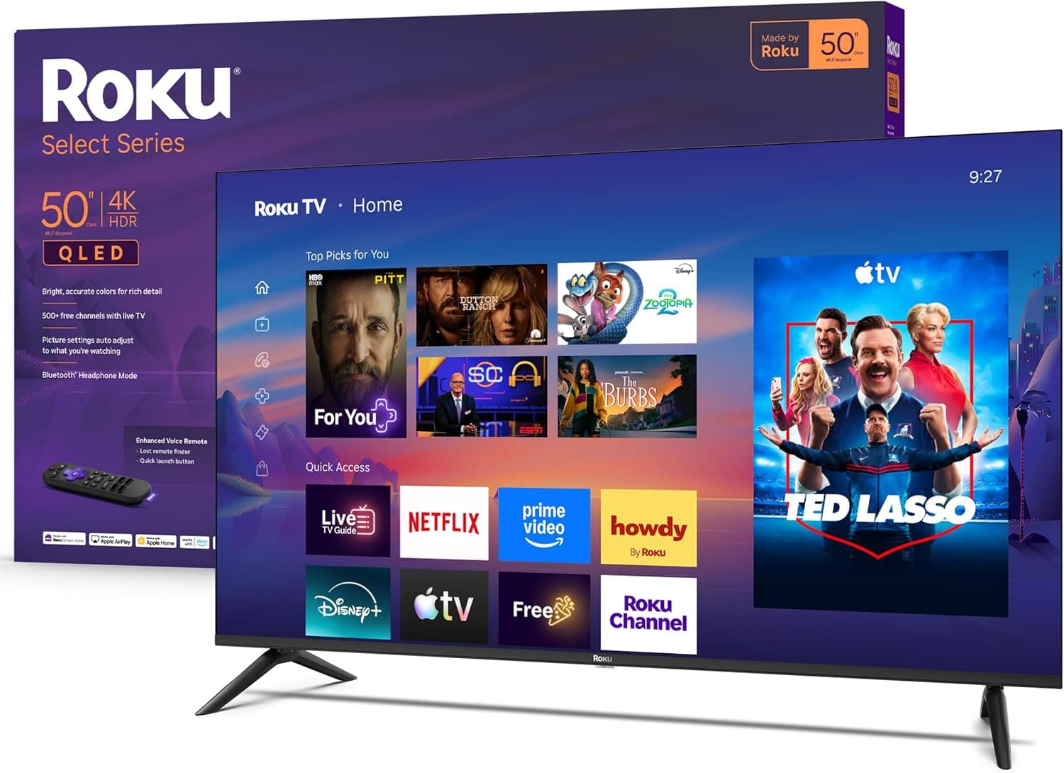 Roku Smart TV 2026-4K (2160p) QLED TV de 50 pulgadas de la serie selecta
