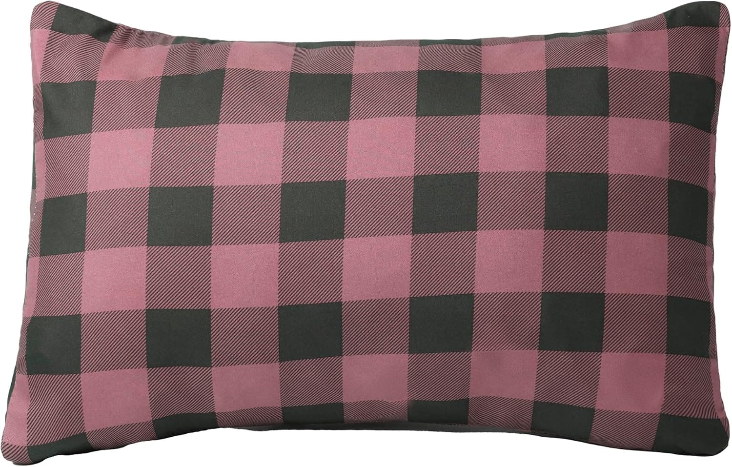 Almohada del campamento deportivo Teton; Ideal para viajar, acampar y hacer mochileros; Lavable, cuadros ciruela.