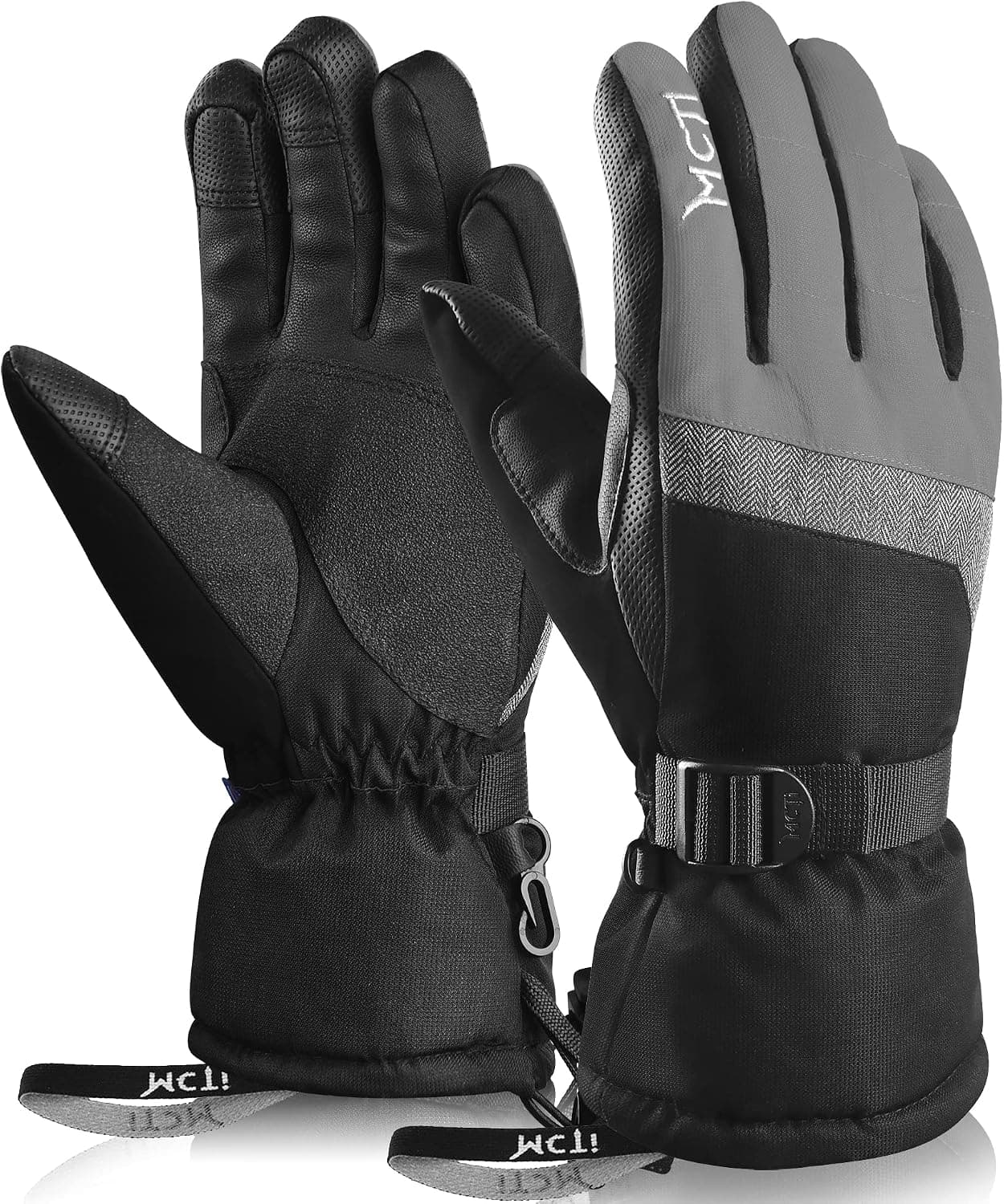 MCTi Guantes de esquí, Invierno Impermeable Snowboard Nieve 3M Thinsulate Pantalla táctil cálida Clima frío Guantes de Mujer Correas de muñeca