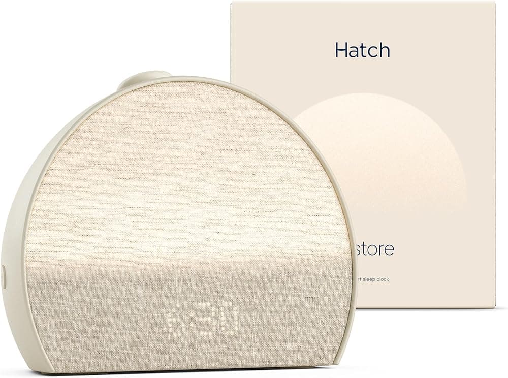 Hatch Restore 3 Sunrise Reloj despertador y máquina de sonido, luz inteligente (masilla) | Máquina de ruido blanco y luz de alarma de amanecer, más de 80 sonidos para dormir, rutina para dormir sin pantalla con meditaciones a través de la aplicación Hatch Sleep