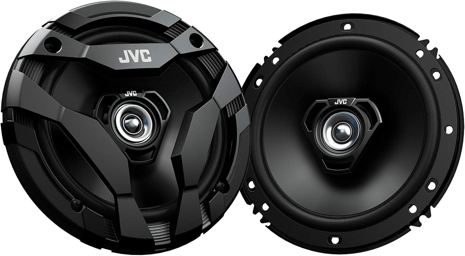 JVC CS-DF620 Altavoces para coche, 300 vatios de potencia por par, 150 vatios cada uno, 6,5 pulgadas, rango completo, 2 vías, se venden en pares, negro