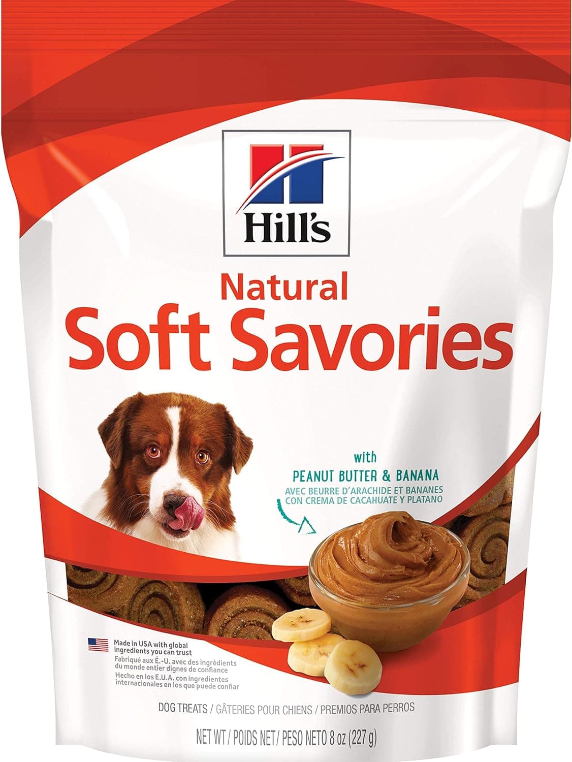 Golosinas para perros Hill's Natural Soft Savories, mantequilla de maní y plátano