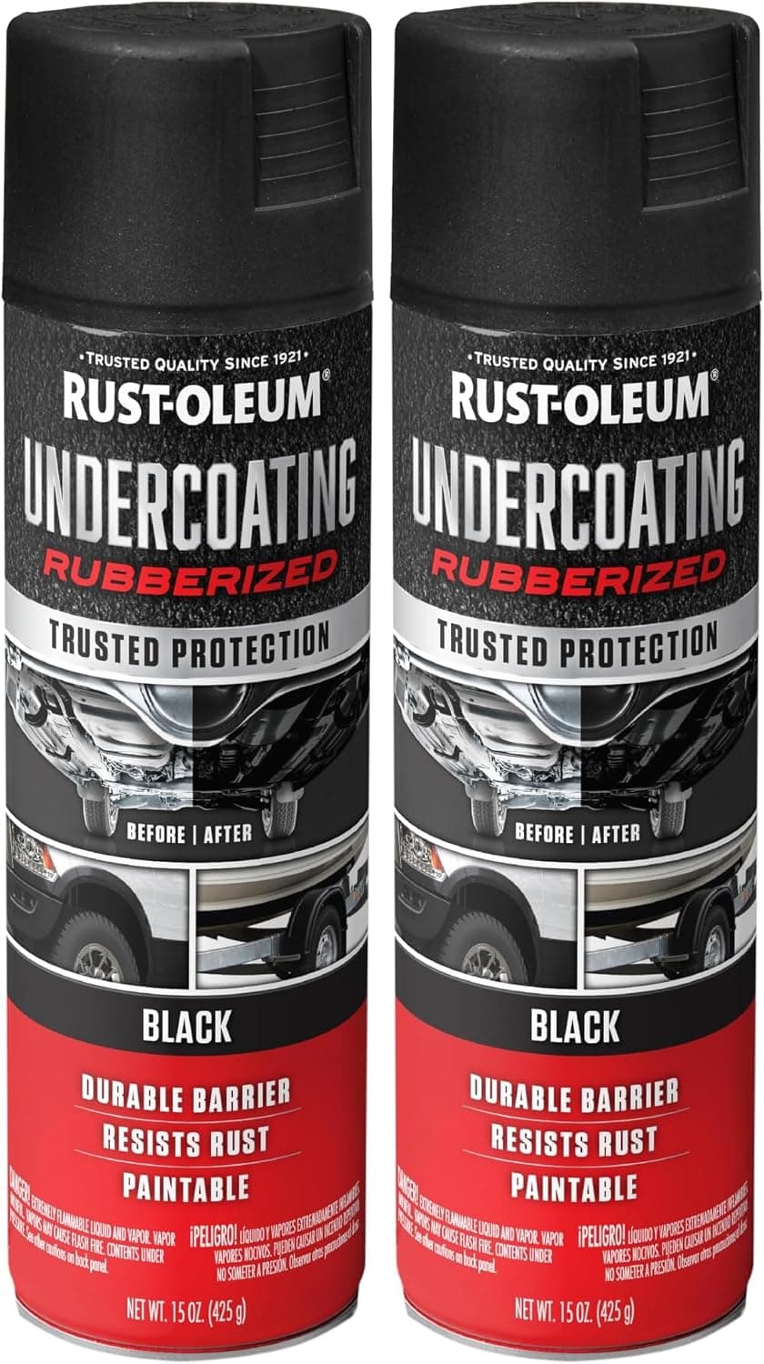 Rust-Oleum 248657 Spray de imprimación cauchutado, 15 oz, negro (paquete de 2)