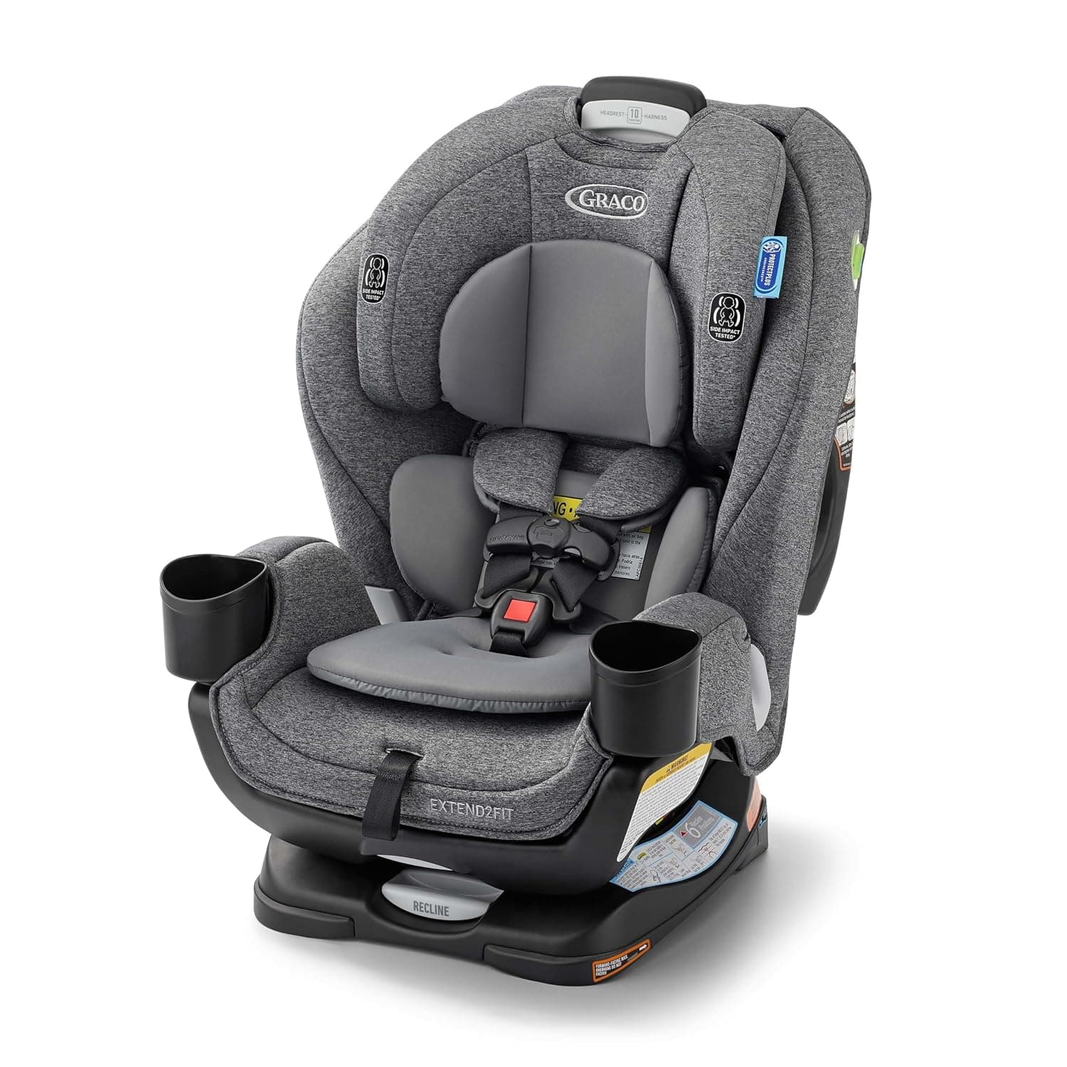 Graco Extend2Fit Asiento convertible para automóvil 3 en 1, 3 modos: orientado hacia atrás, asiento para automóvil para bebé orientado hacia adelante y asiento elevador con respaldo alto, panel de extensión ajustable para espacio adicional para las piernas, Cullen