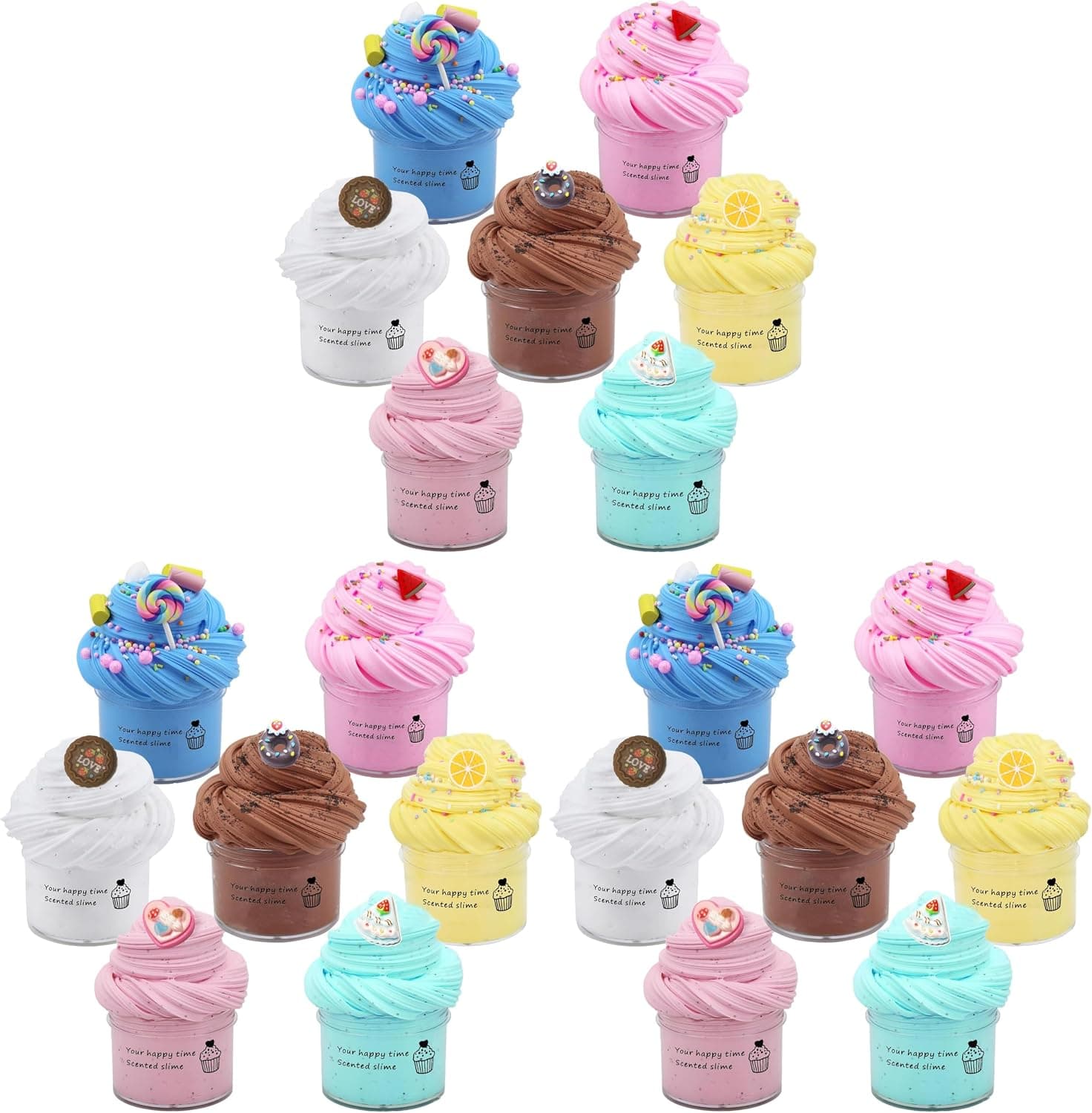 ZONEWAY Paquete de 21 kits de limo de mantequilla para pasteles, kit de limo suave y no pegajoso, recuerdos de fiesta para niñas y niños