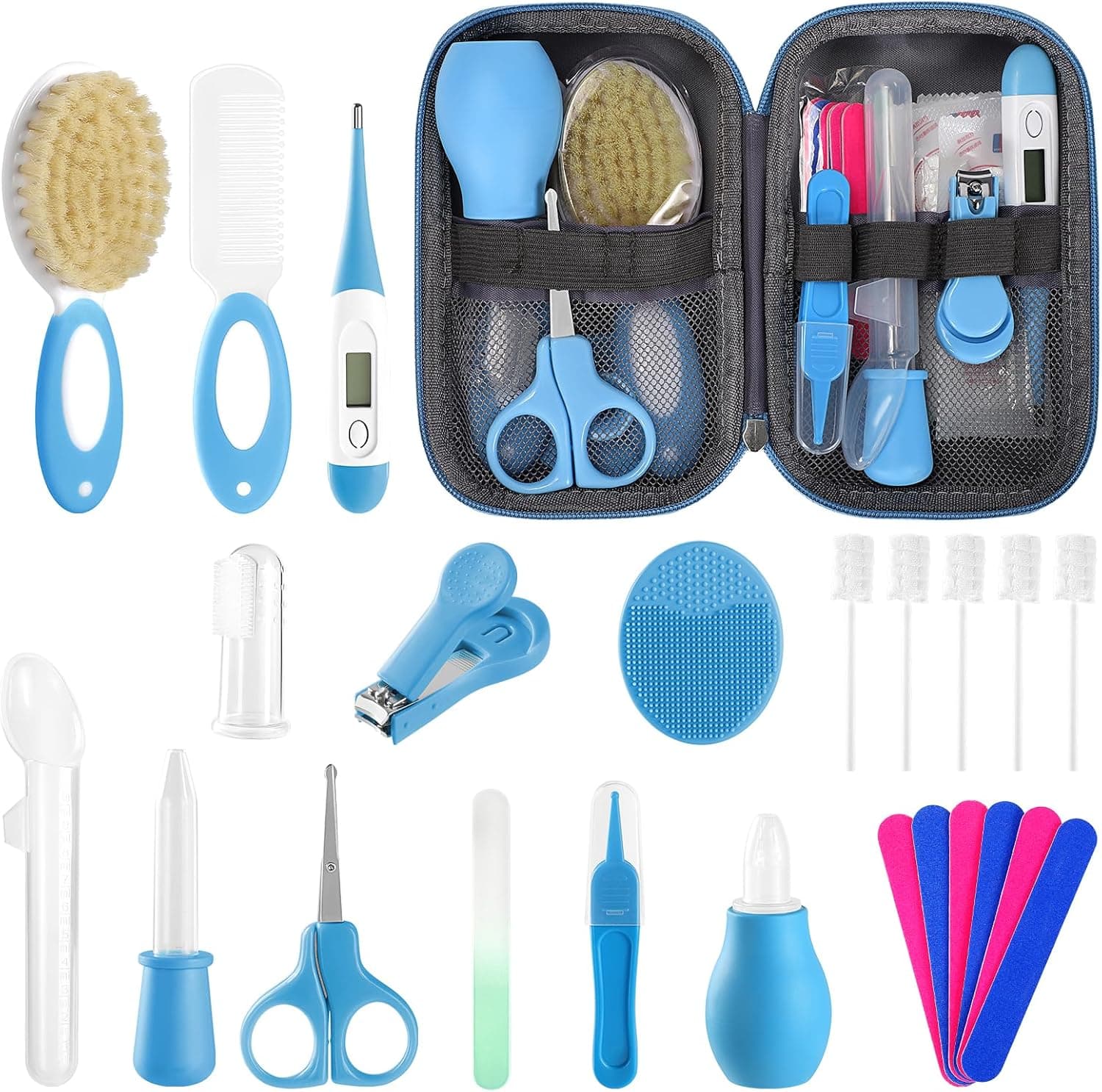 Kit de cuidado y cuidado de la salud del bebé para niños recién nacidos, kit de cuidado del bebé de seguridad mejorado de 24 piezas, juego de cuidado de la salud de la guardería para recién nacidos, productos para el cuidado del bebé