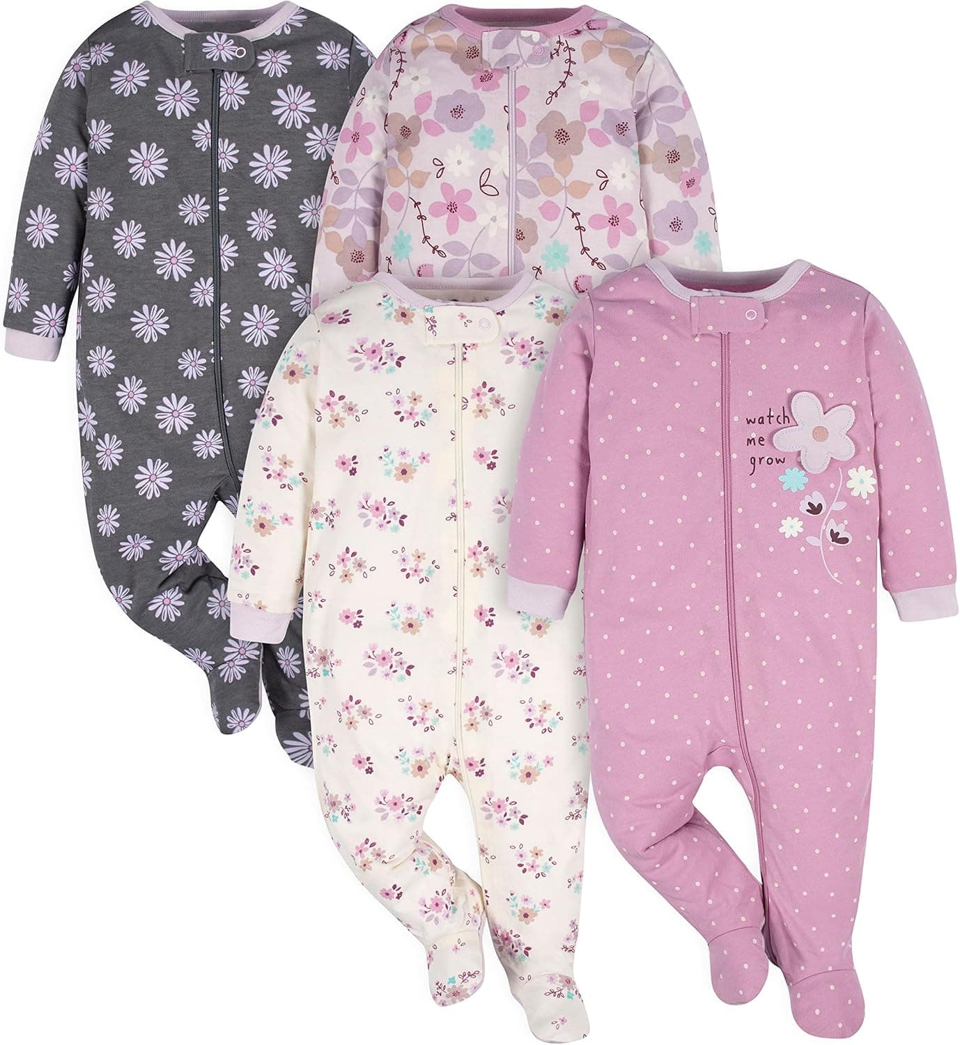 Gerber Baby Girls, paquete de 4 calcetines Sleep 'N Play