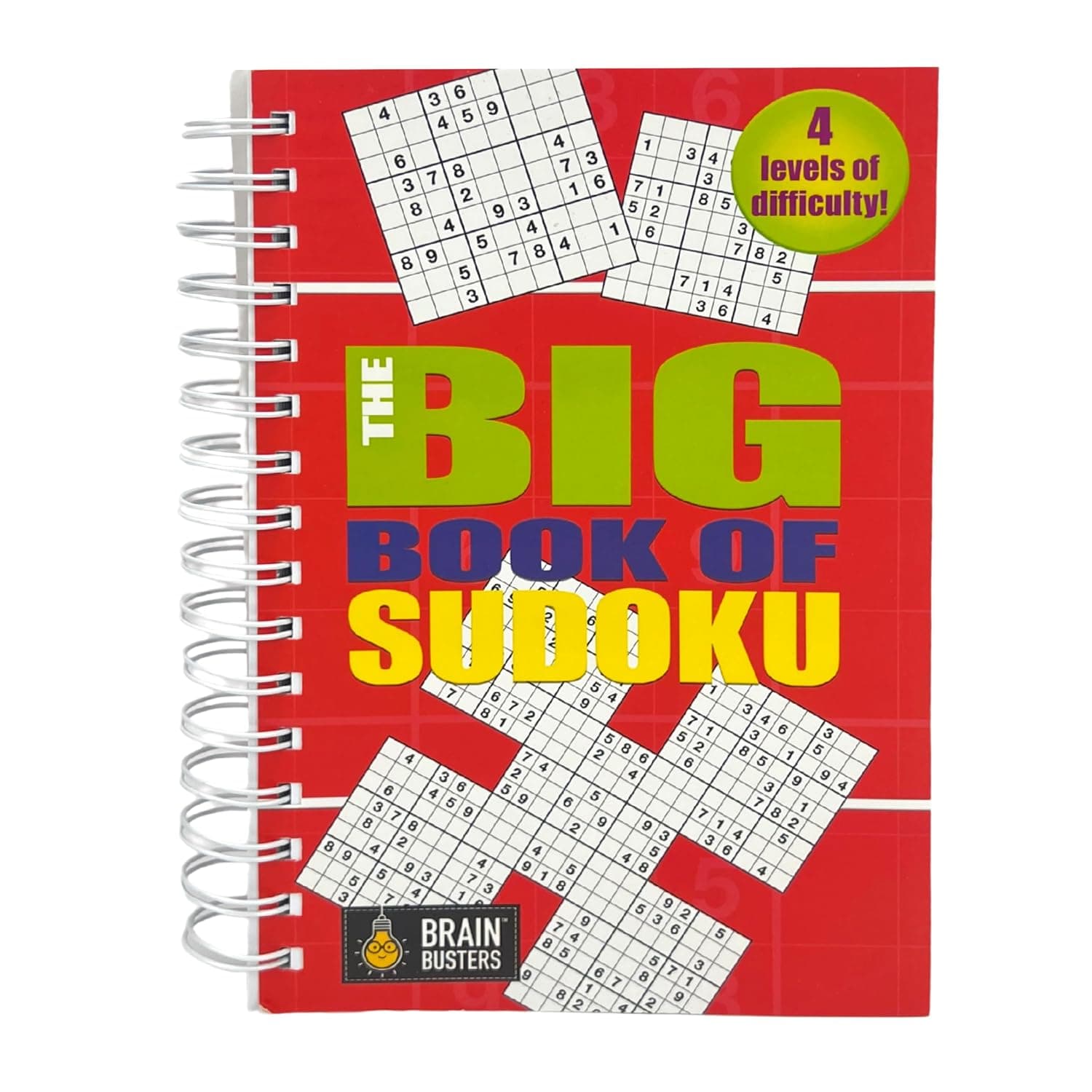 Gran libro de sudoku: más de 500 acertijos y soluciones, acertijos fáciles a difíciles para adultos (Brain Busters)