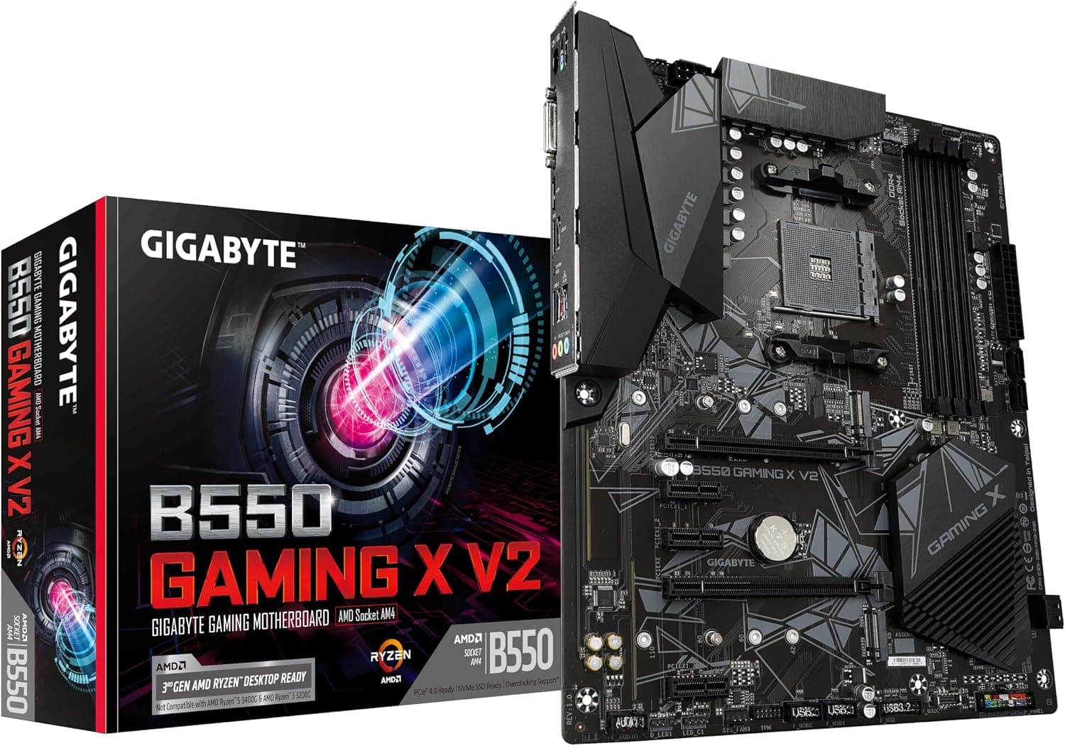Placa base Gigabyte B550 Gaming X V2 (AM4/4xDDR4/HDMI/DVI-D/USB 3.2/M.2)