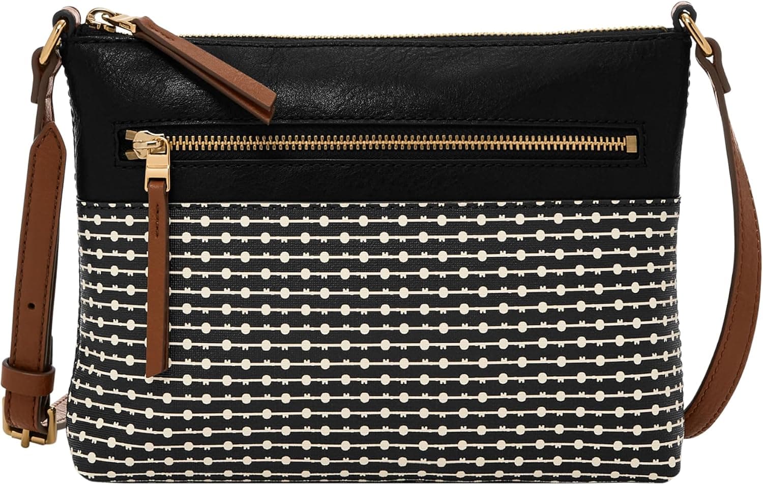 Fossil Harper - Bolso bandolera de piel con solapa pequeña para mujer