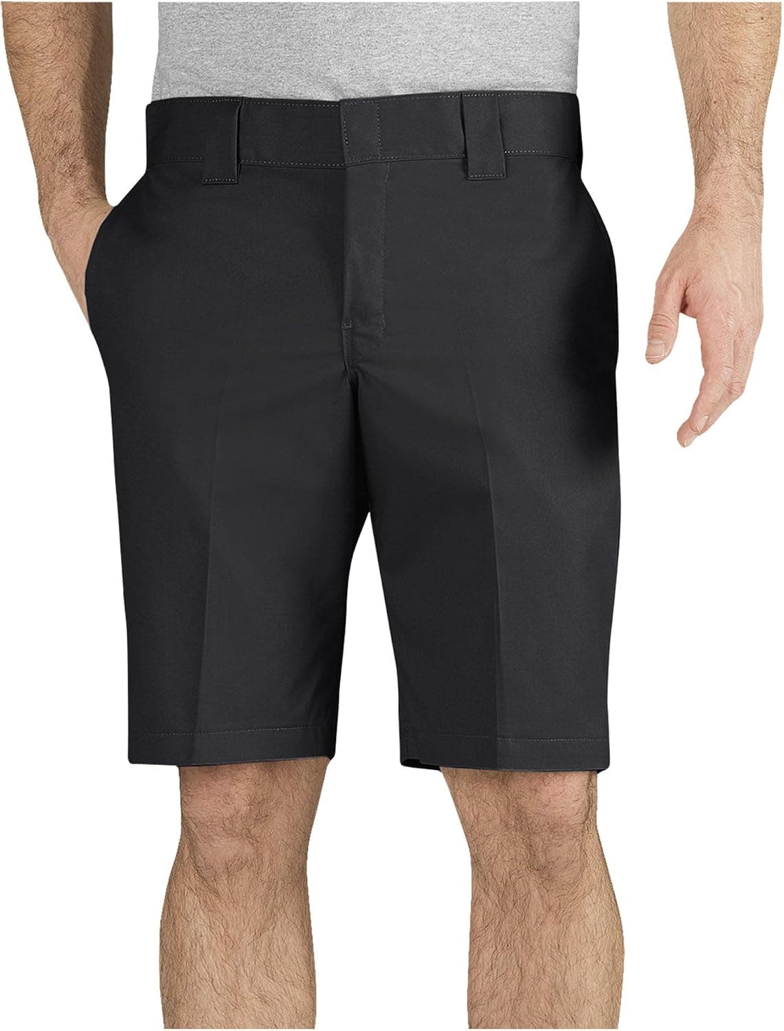 Dickies Pantalones cortos de trabajo elásticos y ajustados de 11 pulgadas para hombre: pantalones cortos ligeros y uniformes para hombre con diseño utilitario de frente plano