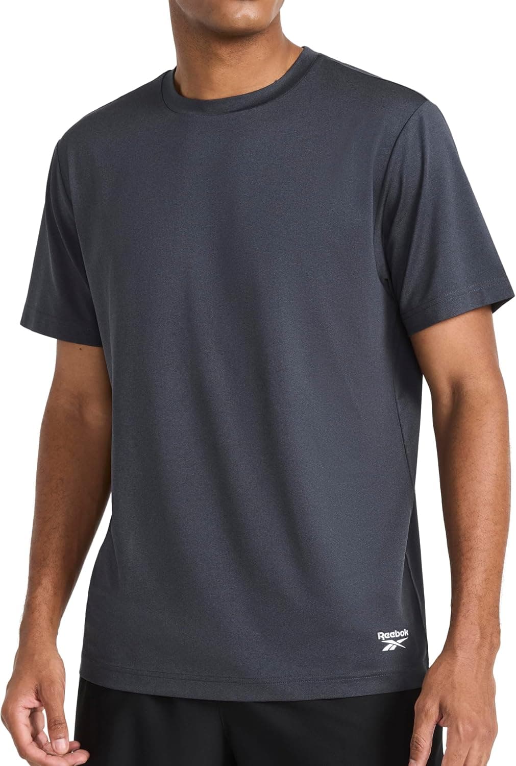 Reebok Sonic Bolt Camiseta de manga corta con cuello redondo para hombre, ajuste estándar, tela ligera de tacto fresco