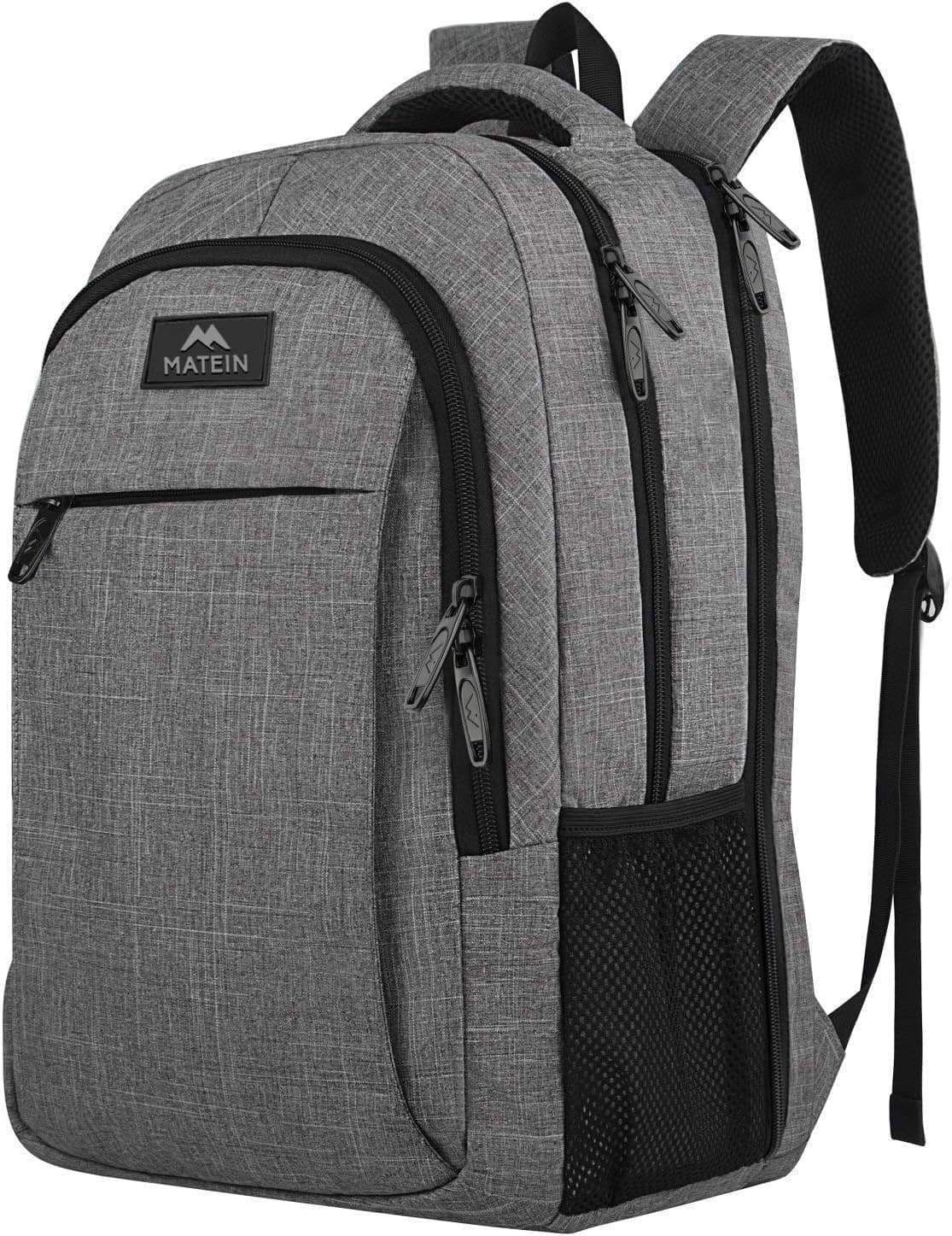 MATEIN Mochila extra grande para computadora portátil de 18,4 pulgadas, mochila de viaje compatible con TSA | Compartimento para computadora portátil, antirrobo, aprobado para vuelos, bolso grande para trabajo universitario, negocios, para mujeres y hombres, viajes diarios y oficina, gris