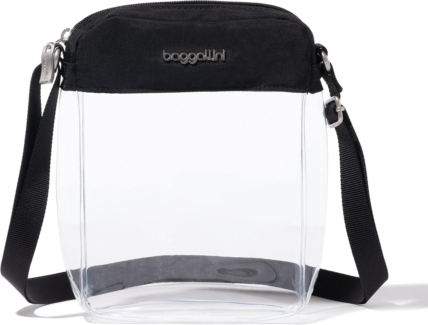 Baggallini Bolso bandolera transparente Explorer para mujer