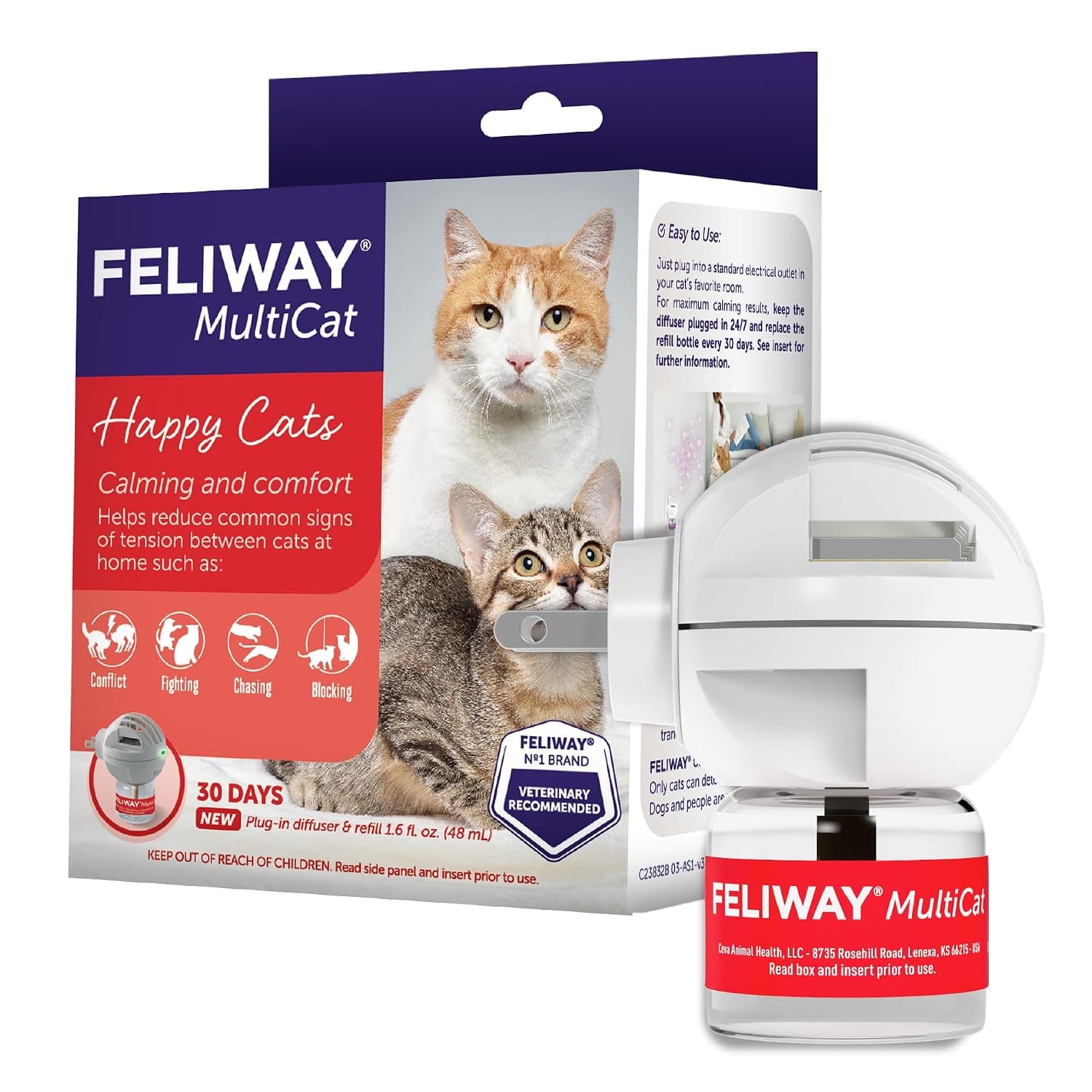 Kit difusor de feromonas calmantes para gatos FELIWAY MultiCat