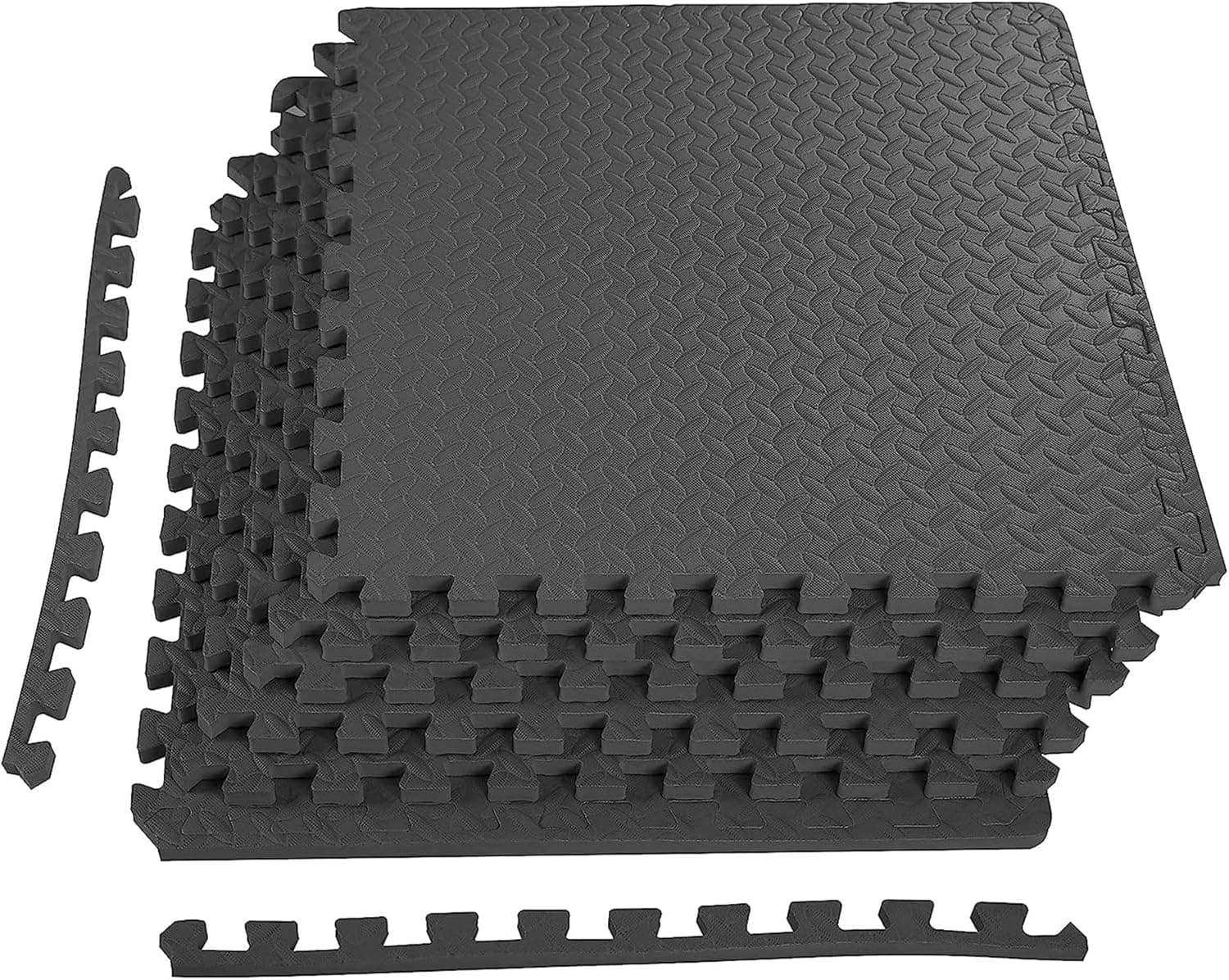 BalanceFrom 6 Piece Foam Floor Mat Puzzle Tiles, 3/4" Thick, 24 Sq Ft | 7.5-10 Ft Adjustable Height - Indoor and Outdoor Hoops Game Equipment for Backyard, Driveway, and Garage
