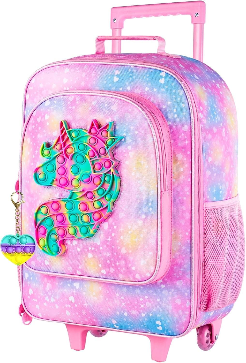 AGSDON Equipaje para niñas, Maleta con Ruedas con Ruedas de Unicornio Lindo para niños pequeños