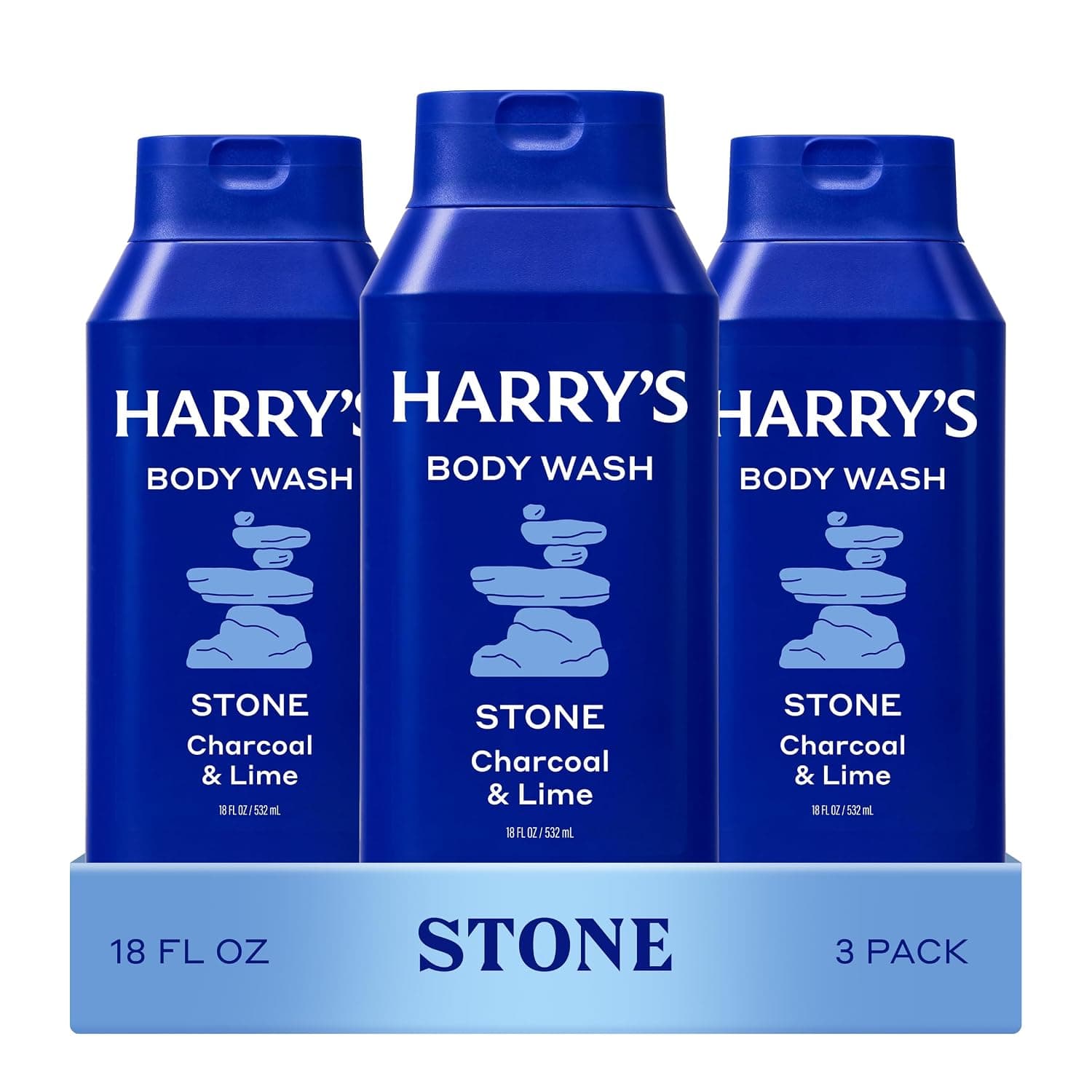Harry's Men's Body Wash - Stone - (3 Pack) 18 fl oz - Shower Gel for Men - No Parabens, Sulfates, or Dyes