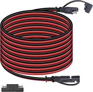Cable cargador de batería SAE a SAE de 16 AWG y 25 pies | Arnés de desconexión rápida de terminales, cables de extensión de conectores de 2 pines para coche, motocicleta, panel solar