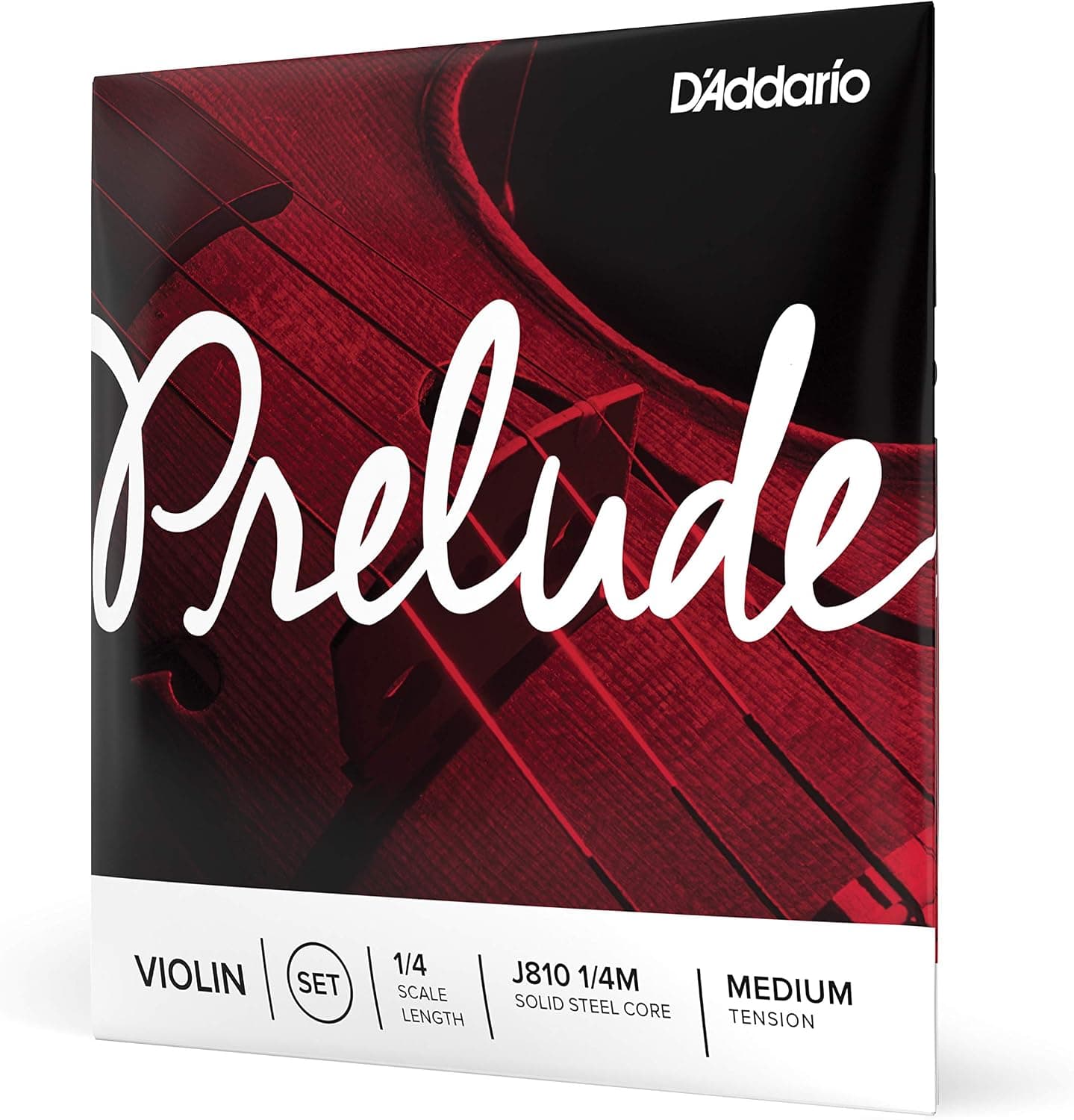 Juego de cuerdas para violín D'Addario Prelude, escala 1/4, tensión media | Las cuerdas para violín Prelude proporcionan un tono cálido, una excelente respuesta de arco, durabilidad y una afinación estable para los estudiantes.