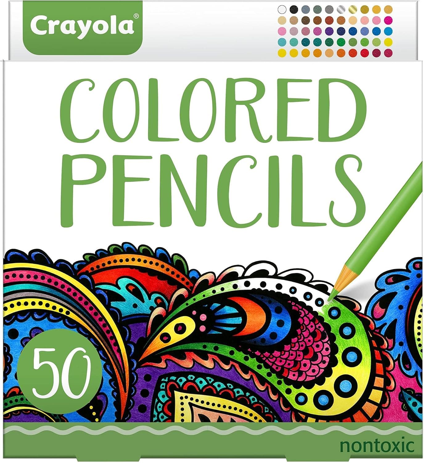 Lápices de colores Crayola para adultos (50ct), juego de lápices de colores para libros para colorear para adultos, juego de colores, regalo para adolescentes y adultos [Amazon Exclusive]