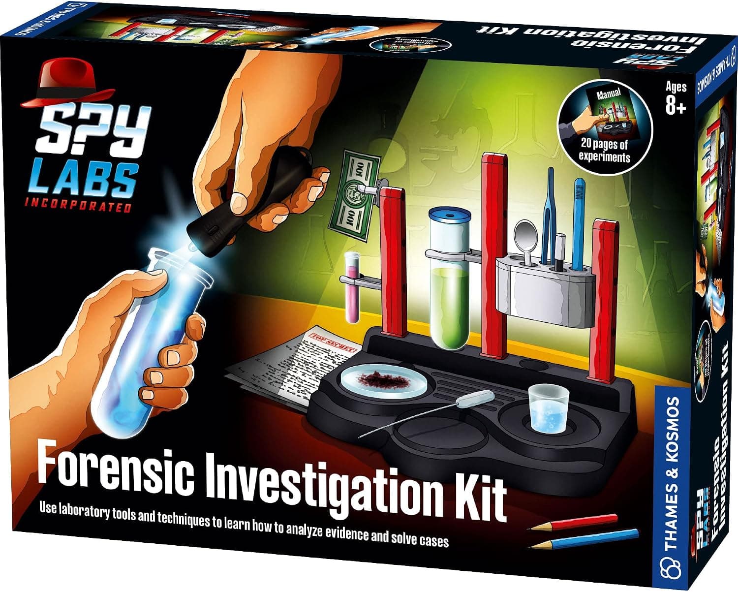 Spy Labs Inc: Forensic Investigation Kit by Thames & Kosmos | Includes Large Lab Setup to Collect & Analyze Evidence & Clues | Explore The Science of Detective Work | for Young Investigators