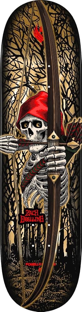 Powell Peralta Zach Doelling Flight Skateboard Deck, Lámina Dorada, 8.30" x 31.61"