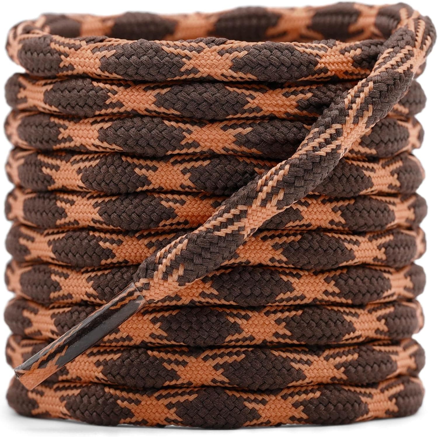 Cordones redondos para botas de senderismo: 2 pares de cordones para zapatos de trabajo resistentes para exteriores | Cordones de zapatos en forma de onda, cordones antideslizantes, para botas de escalada