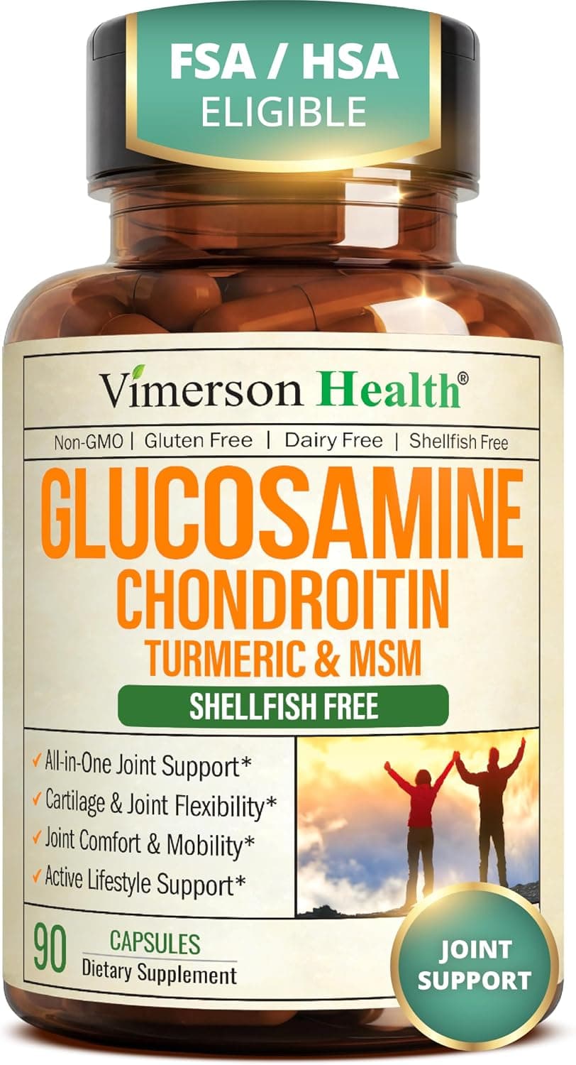 Glucosamina Condroitina MSM – Suplemento de apoyo a las articulaciones para mujeres y hombres con sulfato de glucosamina 1500 mg, condroitina y MSM – para cartílago, salud de las articulaciones y flexibilidad – 90 cápsulas
