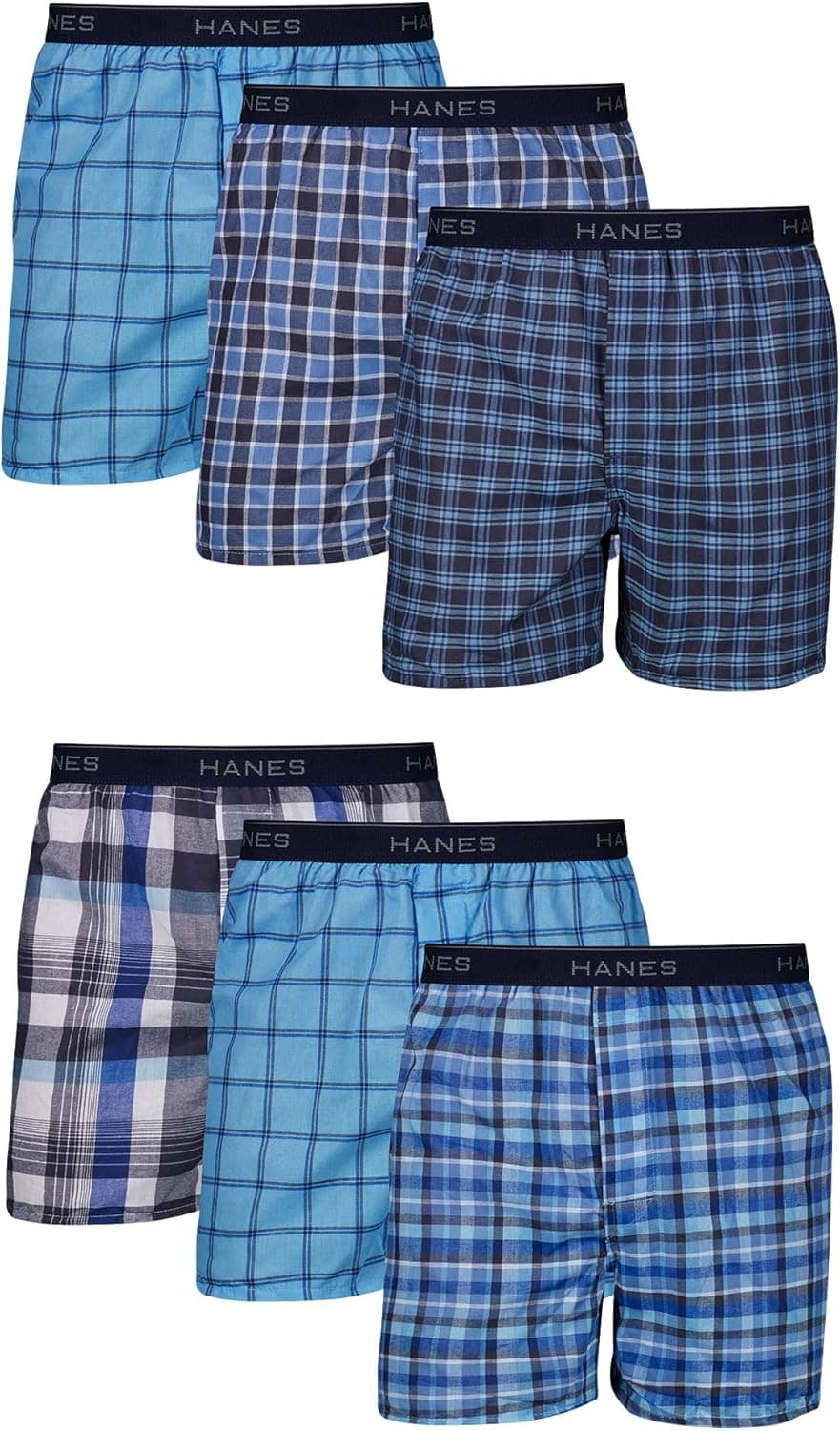 Pack de bóxers Hanes para hombre, ropa interior de algodón fresca y transpirable, bóxers que absorben la humedad para hombre