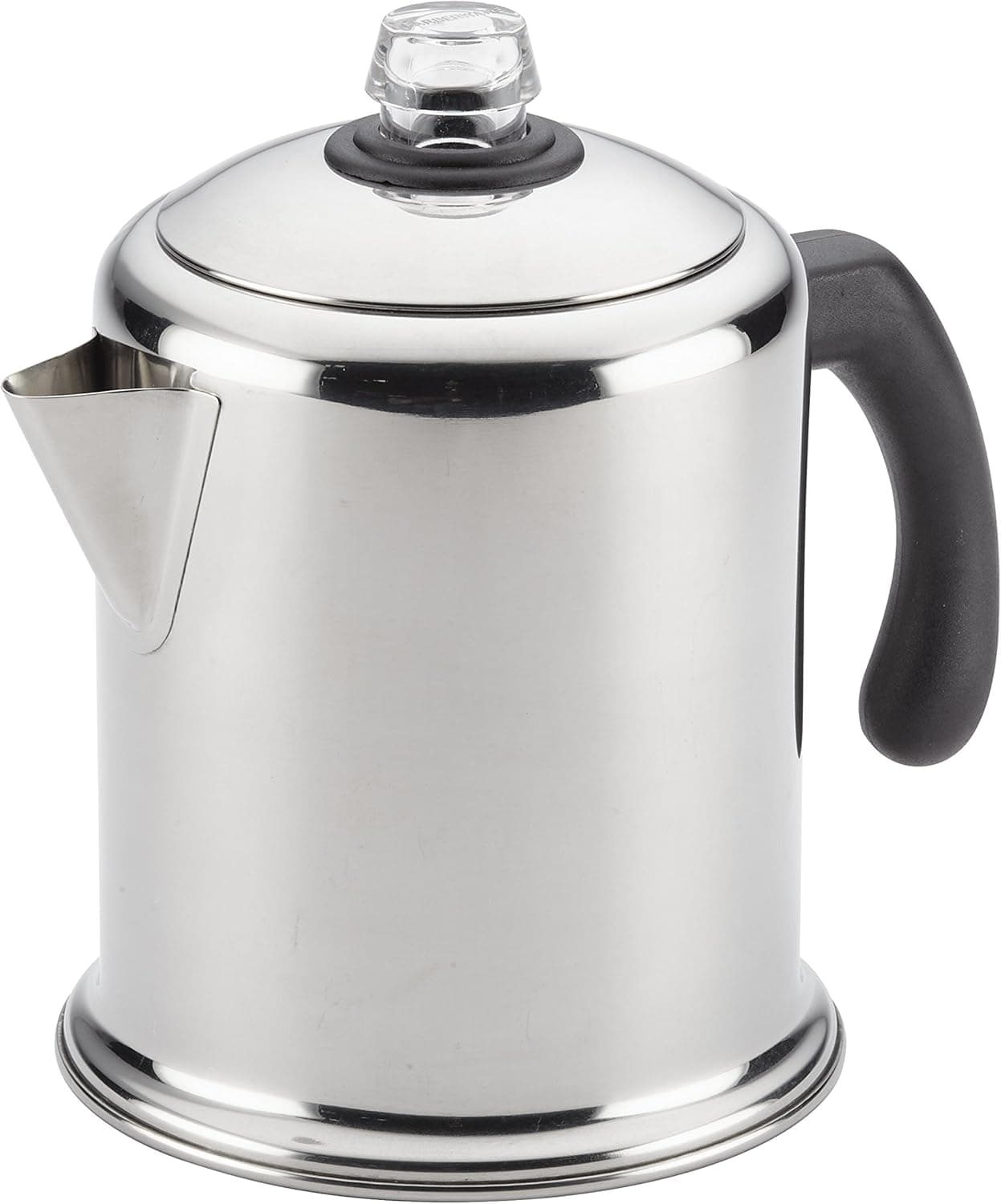 Farberware Cafetera clásica Yosemite de acero inoxidable para 12 tazas | Café rico en la estufa, cafetera para estufa, cafetera de acero inoxidable, apta para lavavajillas