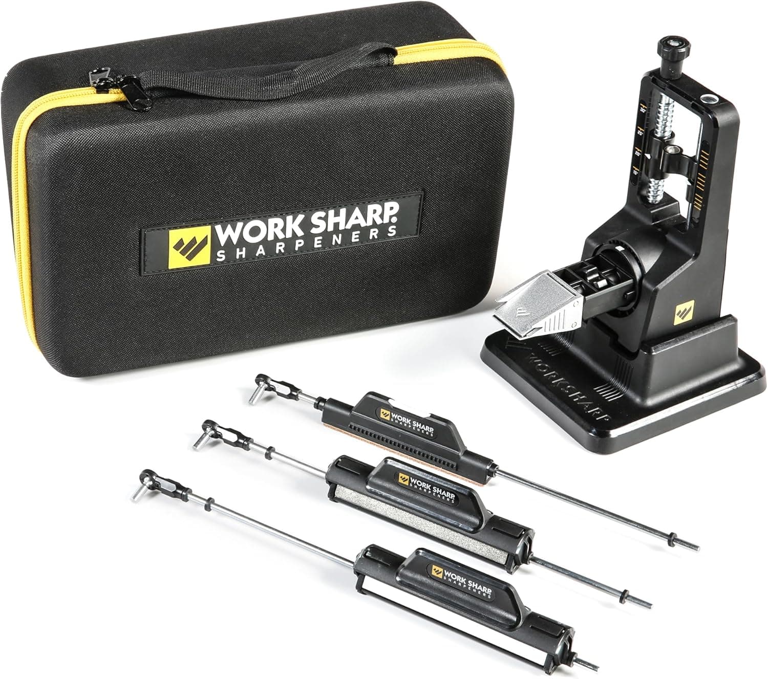 Afilador de cuchillos Elite con ajuste de precisión Work Sharp - Sistema de afilado de ángulo fijo para cuchillos de cocina y de bolsillo - Herramienta de afilado de cuchillos guiada profesional