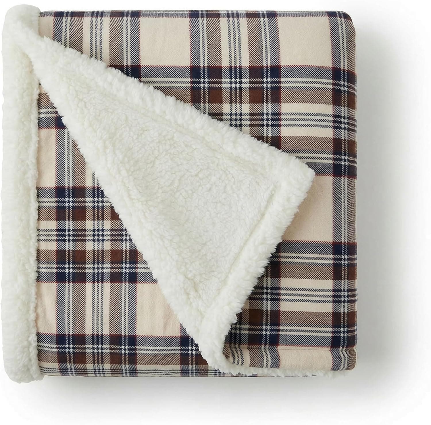 Eddie Bauer - Manta Sherpa para sofá de 50 x 60 - Manta Sherpa de felpa y forro polar reversible ultra suave, cálida y acogedora manta a cuadros para sofá, cama, sala de estar, decoración de cabina