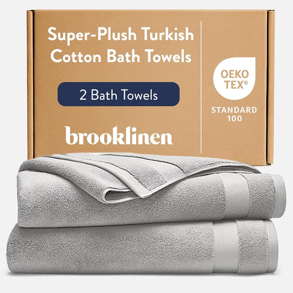 Brooklinen 100% Turkish Cotton Bath Towels Spa-Quality Cotton - Set of 2, White