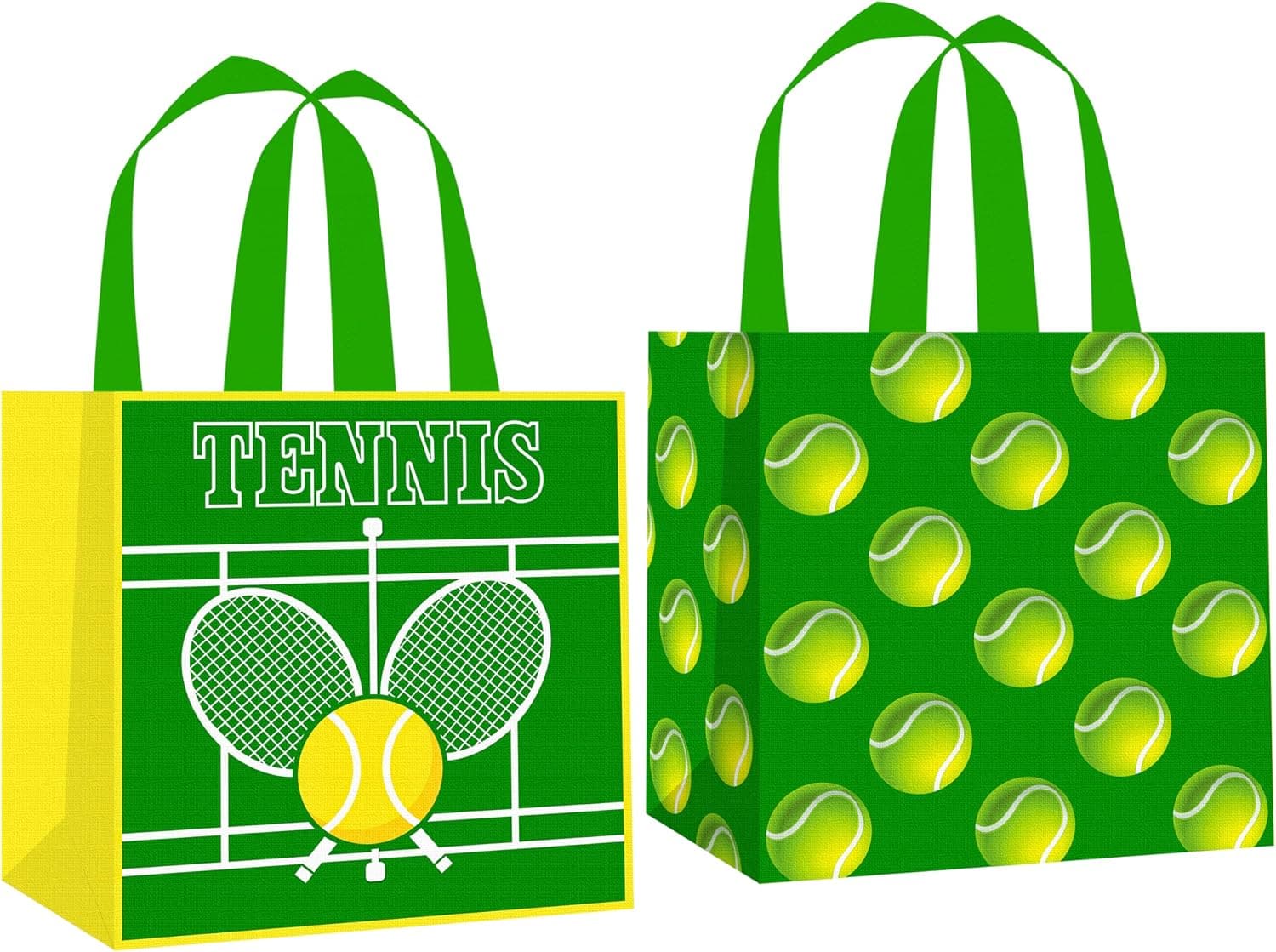 C L cooper life 12 piezas Bolsas de regalo para fiestas de tenis con asas Tema de tenis Bolsas de compras de comestibles no tejidas para deportes Fiesta de cumpleaños Eventos de tenis Suministros para baby shower
