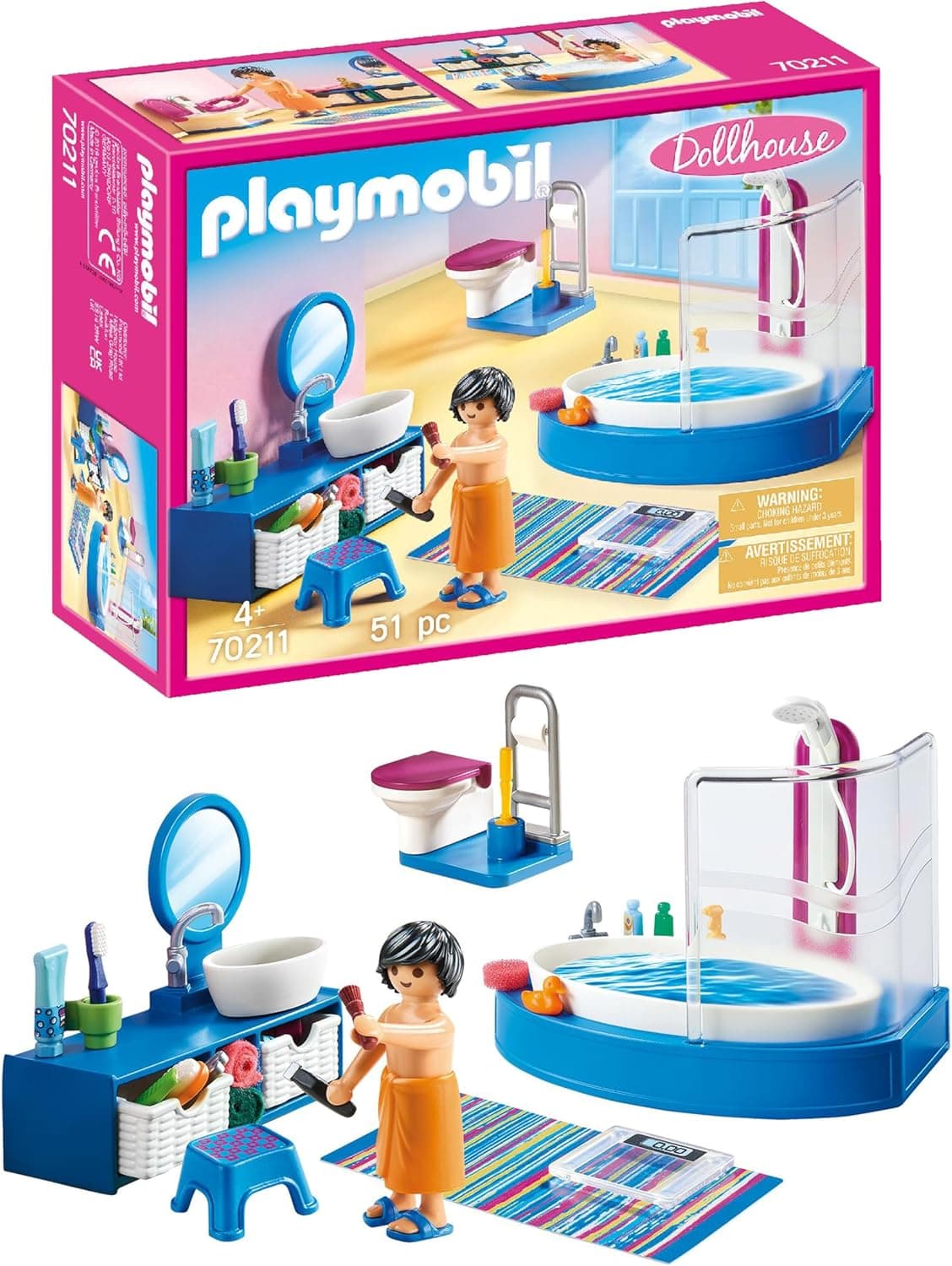 Paquete de muebles de baño con bañera de Playmobil