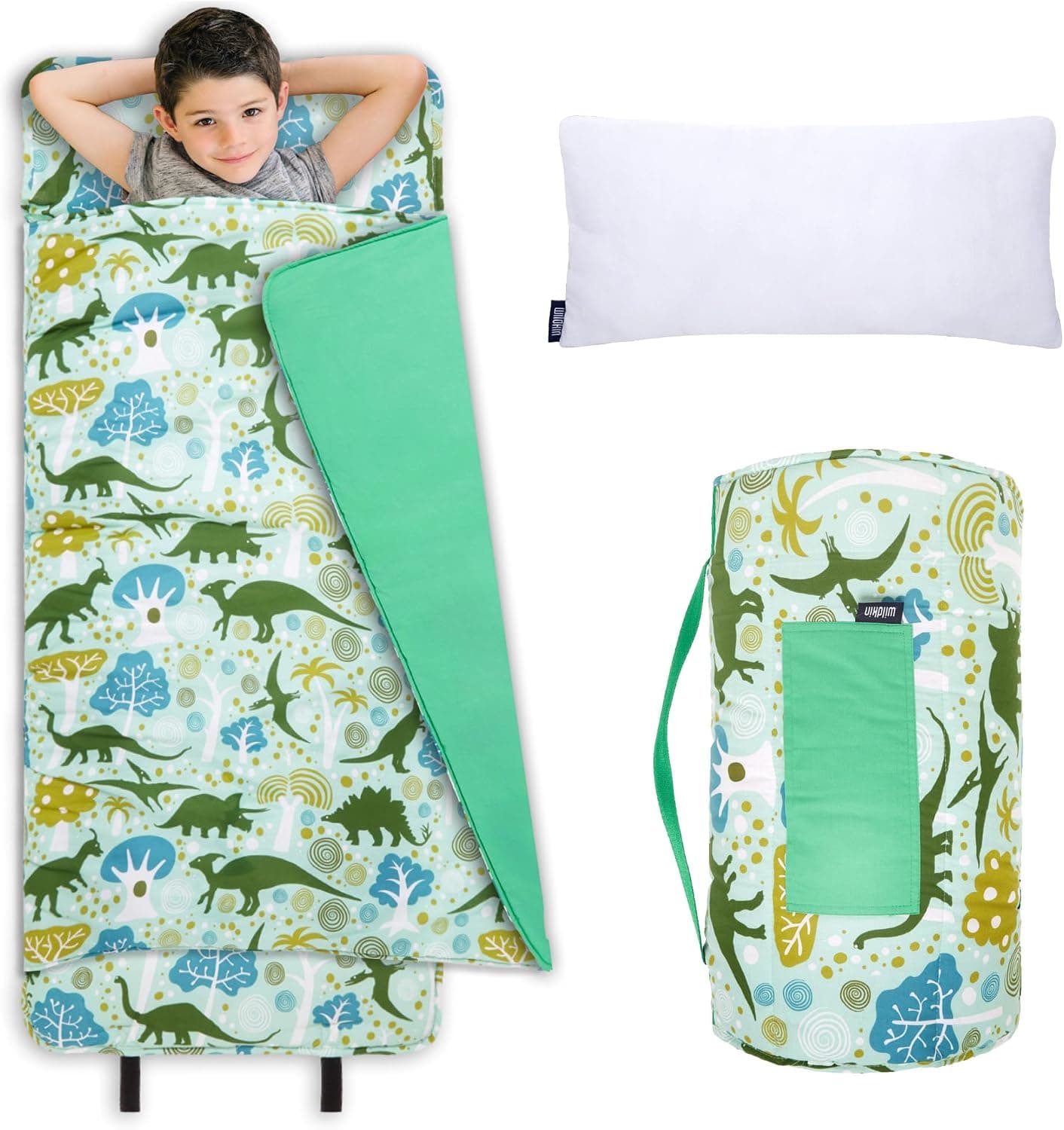 Wildkin - Alfombrilla para siesta para niños con almohada y manta, alfombrilla para descanso preescolar