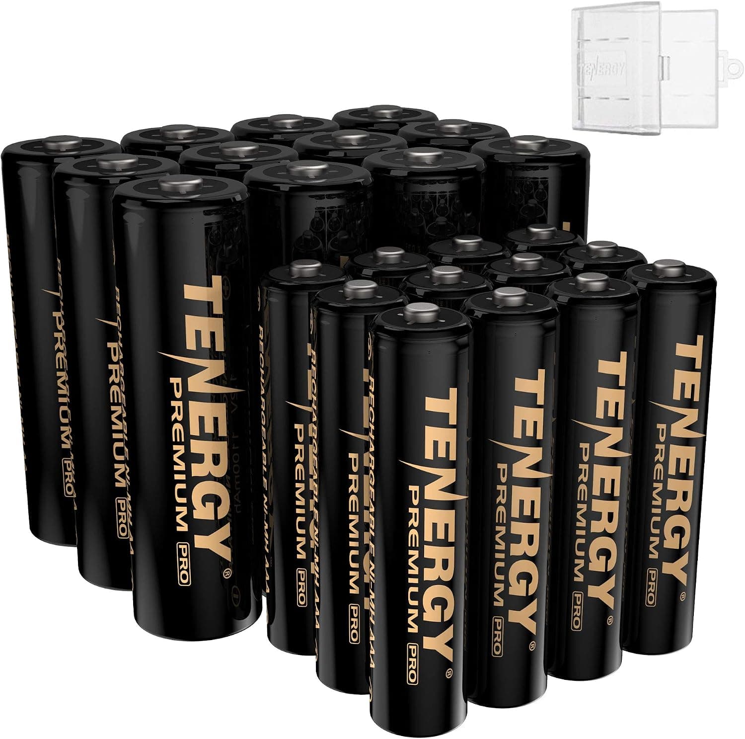 Tenergy Premium PRO Pilas Recargables AA y AAA, Alta Capacidad NiMH 2800mAh AA 1100mAh NiMH AAA, Paquete de 24 Pilas Recargables 12AA y 12AAA