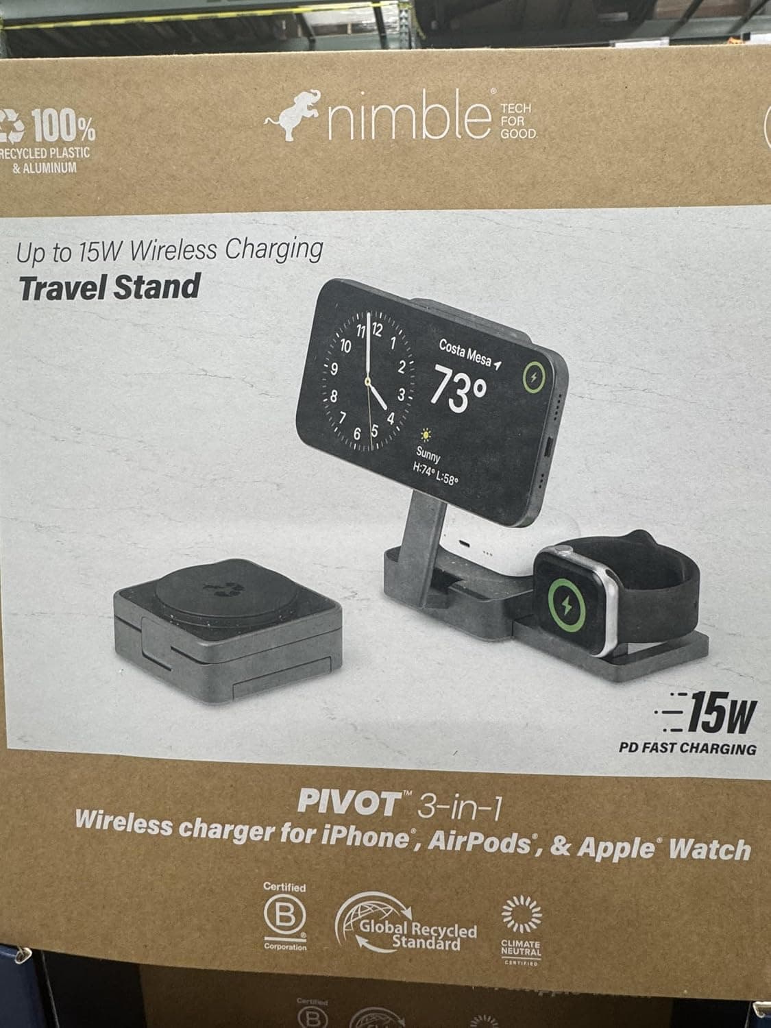 Cargador inalámbrico Nimble PIVOT 3 en 1