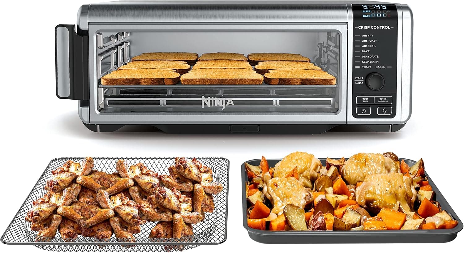 Horno de encimera Ninja Digital Air Fry, 8 en 1, XL, plateado, SP101