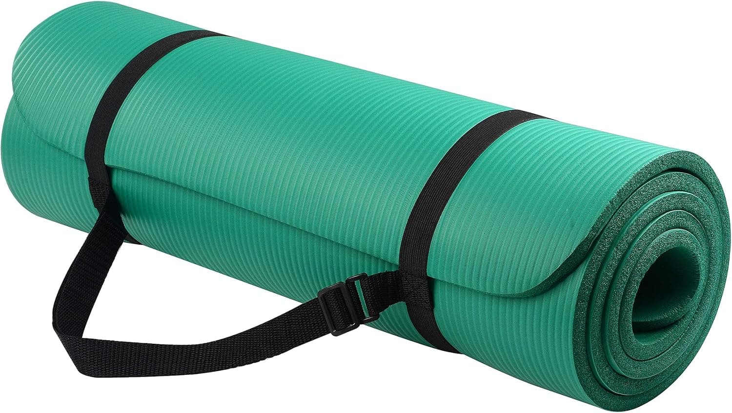 Fitvids Esterilla de yoga, esterilla de ejercicio extra gruesa de alta densidad de 1/2 pulgada, esterilla de yoga antidesgarro con correa de transporte, adecuada para varios ejercicios de yoga