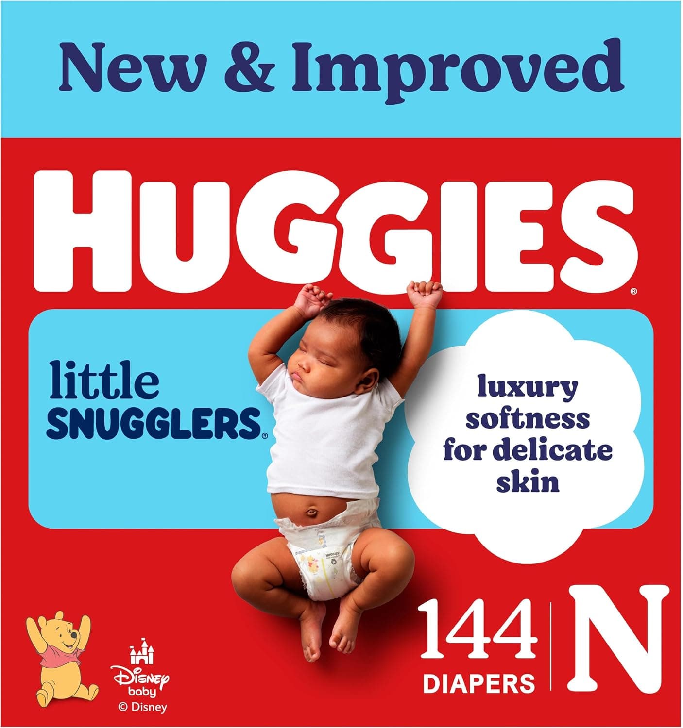 Huggies Little Snugglers Newborn Diapers, 144 Count