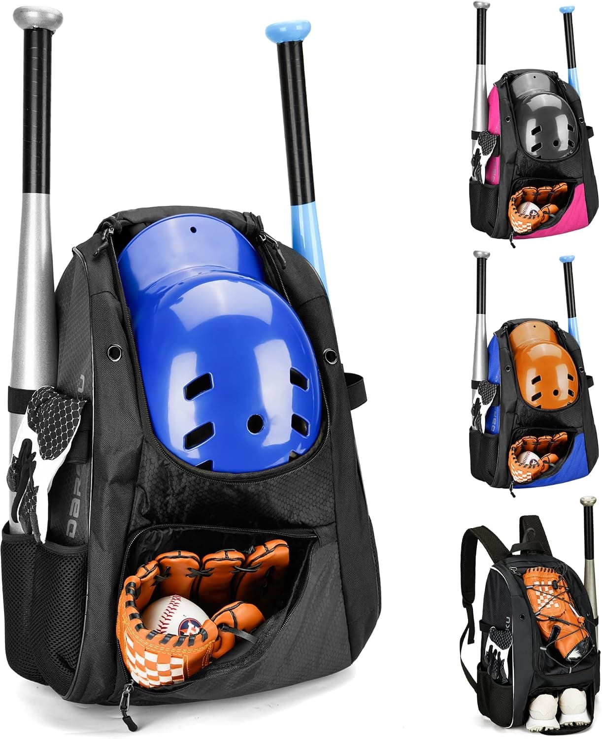 DAREKUKU Mochila de béisbol juvenil, bolsa de softbol para niños y niñas, equipo y equipo de béisbol y T-Ball transpirable