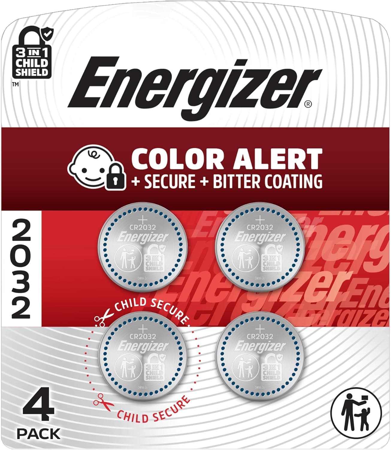Baterías Energizer 2032 (paquete de 4), baterías de botón de litio de 3 V