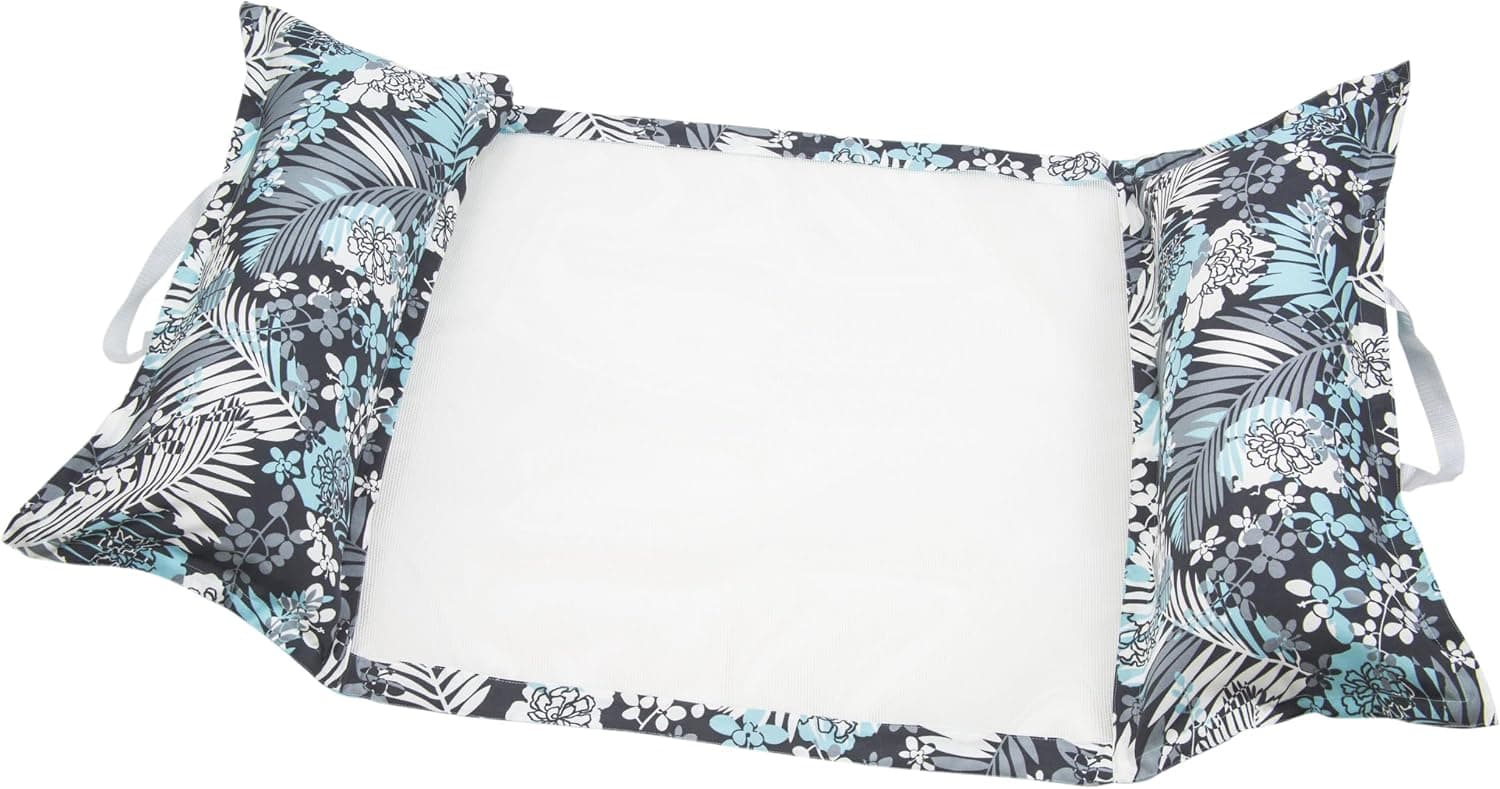 Aqua 4 en 1 Deluxe Monterey – Flotador de piscina y hamaca de agua con calidad de centro turístico – Flotadores de piscina inflables multiusos para adultos – Material de tela gruesa y duradera – Azul Antigua