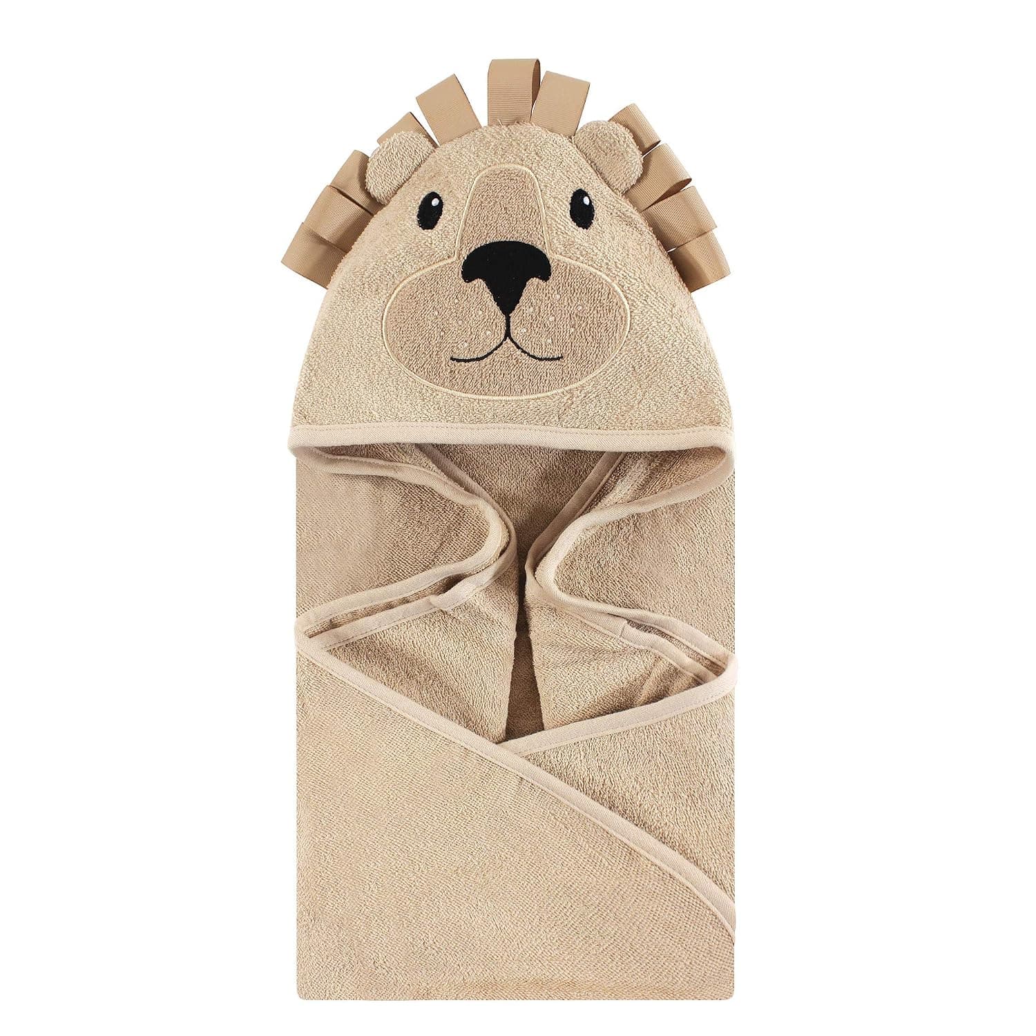 Hudson Baby Toalla con capucha unisex de algodón con cara de animal, león, talla única