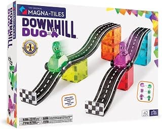 MAGNA-TILES Downhill Duo Juego de construcción magnético de 40 piezas, la marca de construcción magnética original
